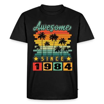 Génial depuis 1984 - T-shirt Premium bio Homme - noir - Devant - Nico (187cm)