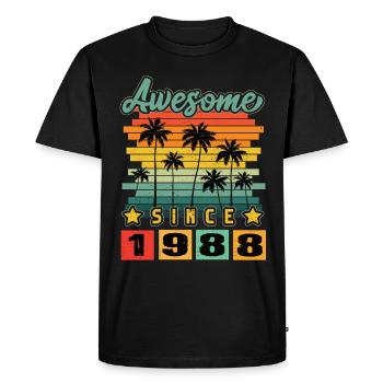 Awesome Since 1988 - Men's Premium Organic T-Shirt - black - Front - Nico (187cm)