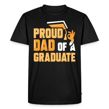 Fier père d’un diplômé diplômé - T-shirt Premium bio Homme - noir - Devant - Nico (187cm)
