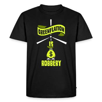 Greenflation is robbed Green Inflation Energy - Men's Premium Organic T-Shirt - black - Front - Nico (187cm)