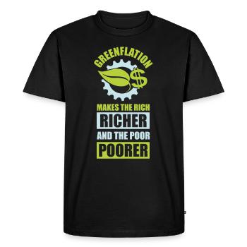 Greenflation Green Energy Prices Inflation - Men's Premium Organic T-Shirt - black - Front - Nico (187cm)