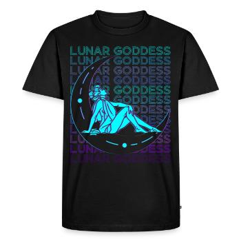 Moon Goddess Wicca Pagan Retro - Men's Premium Organic T-Shirt - black - Front - Nico (187cm)