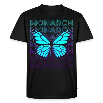 Monarque Papillon Rétro - T-shirt Premium bio Homme - noir - Devant - Nico (187cm)