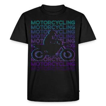 Motorcycling Motorcycle Biker Retro - Men's Premium Organic T-Shirt - black - Front - Nico (187cm)