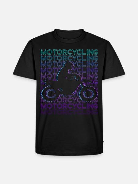 Motorcykel Motorcykel Biker Retro - Ekologisk premium-T-shirt herr - svart