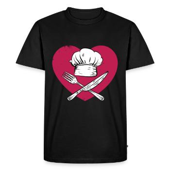 Chef Chef Chapeau de chef Gastronomie Cuisine - T-shirt Premium bio Homme - noir - Devant - Nico (187cm)