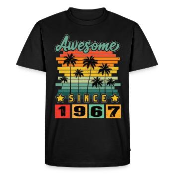 Awesome Since 1967 - Men's Premium Organic T-Shirt - black - Front - Nico (187cm)