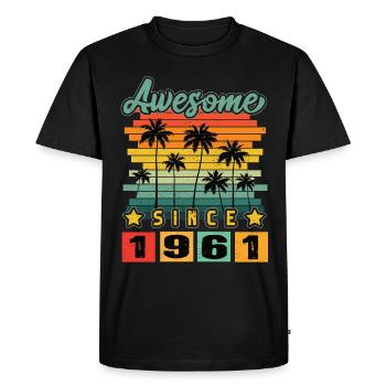 Awesome Since 1961 - Men's Premium Organic T-Shirt - black - Front - Nico (187cm)
