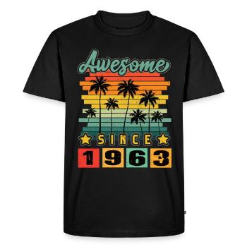 Awesome Since 1963 - Men's Premium Organic T-Shirt - black - Front - Nico (187cm)