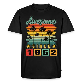 Awesome Since 1952 - Men's Premium Organic T-Shirt - black - Front - Nico (187cm)