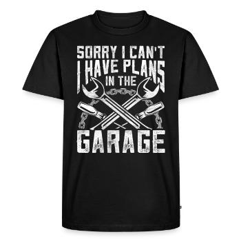 Je ne peux malheureusement pas avoir de plans dans le garage - T-shirt Premium bio Homme - noir - Devant - Nico (187cm)