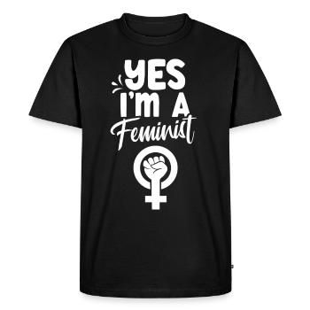 Yes I am a feminist feminism feminist - Men's Premium Organic T-Shirt - black - Front - Nico (187cm)