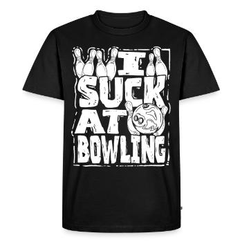 I'm Bad In Bowling Bowler - Men's Premium Organic T-Shirt - black - Front - Nico (187cm)