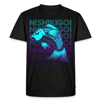 Carpe de poisson Koi Japonais Nishikigoi Retro - T-shirt Premium bio Homme - noir - Devant - Nico (187cm)
