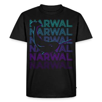 Narwal Narwhal Retro - Men's Premium Organic T-Shirt - black - Front - Nico (187cm)