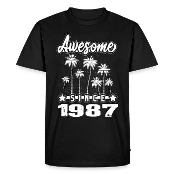 Génial depuis 1987 - T-shirt Premium bio Homme - noir - Devant - Nico (187cm)