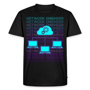 Ingénieur réseau Technologie réseau Retro - T-shirt Premium bio Homme - noir - Devant - Nico (187cm)