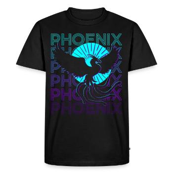 Phoenix Rétro - T-shirt Premium bio Homme - noir - Devant - Nico (187cm)