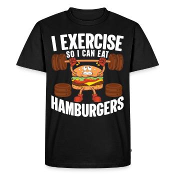 Meaty Burger Lifestyle Food Lovers Live - Men's Premium Organic T-Shirt - black - Front - Nico (187cm)