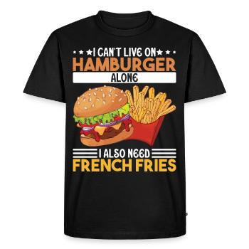 Nourriture Mode de vie Meaty Burgers Nourriture - T-shirt Premium bio Homme - noir - Devant - Nico (187cm)