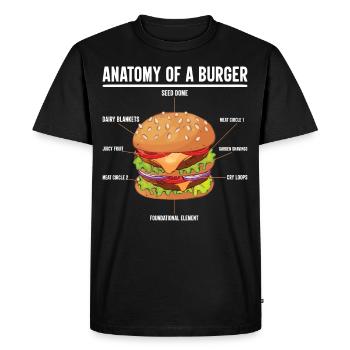 Food Lovers Food Meaty Bur - Men's Premium Organic T-Shirt - black - Front - Nico (187cm)