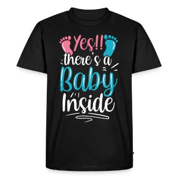 Yes there is a baby in it baby inside pregnant cute - Men's Premium Organic T-Shirt - black - Front - Nico (187cm)