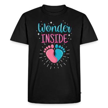 Miracle Inside Pregnant Baby Inside Sweet - Men's Premium Organic T-Shirt - black - Front - Nico (187cm)