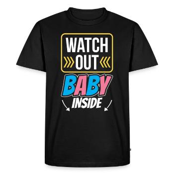 Attention Baby Inside Pregnancy Pregnant Sweet - Men's Premium Organic T-Shirt - black - Front - Nico (187cm)