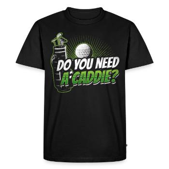 Avez-vous besoin d’un caddie? Golfing Caddie Golf - T-shirt Premium bio Homme - noir - Devant - Nico (187cm)