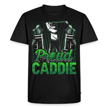 Fier Caddie Golf golfeur Profession - T-shirt Premium bio Homme - noir - Devant - Nico (187cm)