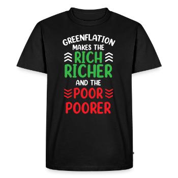 Greenflation riche riche plus riche et pauvre plus pauvre - T-shirt Premium bio Homme - noir - Devant - Nico (187cm)