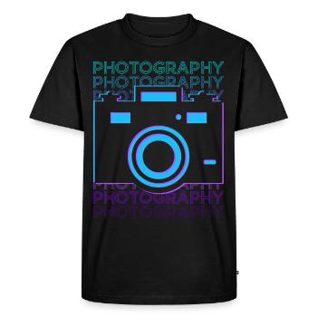 Photography Photographer Camera Retro - Men's Premium Organic T-Shirt - black - Front - Nico (187cm)