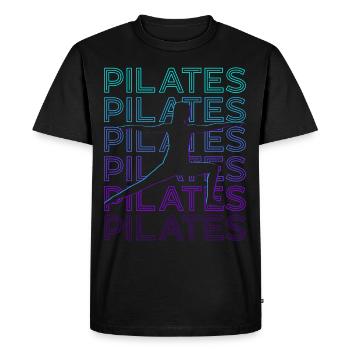 Pilates Fitness Training Retro - Men's Premium Organic T-Shirt - black - Front - Nico (187cm)