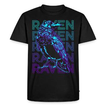 Raven Crow Retro - Men's Premium Organic T-Shirt - black - Front - Nico (187cm)