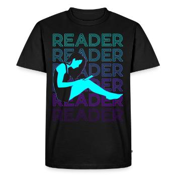 Bookworm Book Reader Read Book Retro - Men's Premium Organic T-Shirt - black - Front - Nico (187cm)