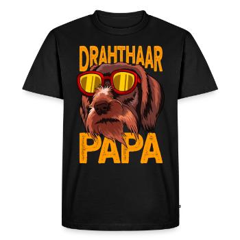Wirehhaar Papa - drahthaar hund - T-shirt Premium bio Homme - noir - Devant - Nico (187cm)
