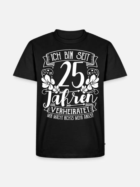 Silver Wedding 25 Years Married Wedding Anniversary - Men's Premium Organic T-Shirt - black