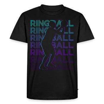 Joueur de Ringball Rétro - T-shirt Premium bio Homme - noir - Devant - Nico (187cm)