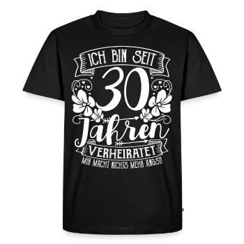 Pearl Wedding 30 Years Married Wedding Anniversary - Men's Premium Organic T-Shirt - black - Front - Nico (187cm)