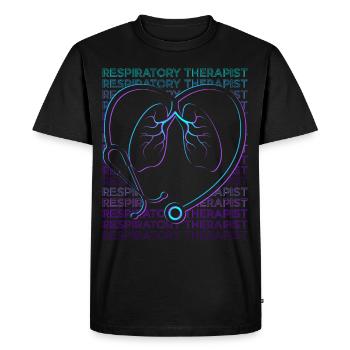 Inhalothérapeute Thérapie respiratoire Retro - T-shirt Premium bio Homme - noir - Devant - Nico (187cm)