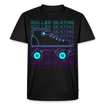 Rollschuhlaufen Rollschuhläufer Rollschuhe Retro - Männer Premium Bio T-Shirt - Schwarz - Vorne - Nico (187cm)