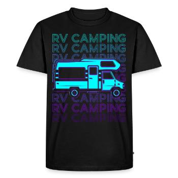 Camping Camping Camping Rétro - T-shirt Premium bio Homme - noir - Devant - Nico (187cm)