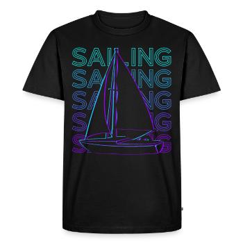 Sailing Retro - Men's Premium Organic T-Shirt - black - Front - Nico (187cm)