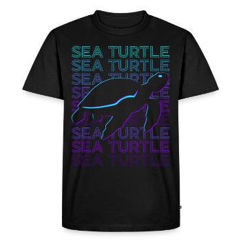Turtle Retro - Men's Premium Organic T-Shirt - black - Front - Nico (187cm)
