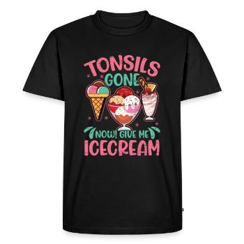 Icecream Tonsil Survivor Tonsillectomy - Men's Premium Organic T-Shirt - black - Front - Nico (187cm)