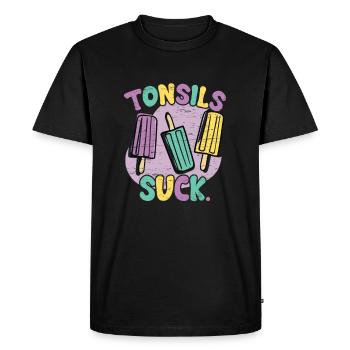 Tonsil Sucks Tonsil Survivor Tonsillectomy - Men's Premium Organic T-Shirt - black - Front - Nico (187cm)