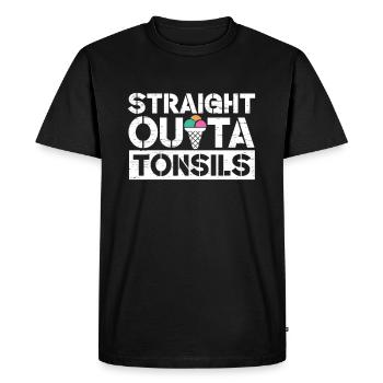 Straight Outa Tonsill Survivor Tonsillectomy - Men's Premium Organic T-Shirt - black - Front - Nico (187cm)