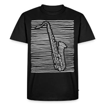 Saxophoniste Instrument de musique Saxophone Musicien - T-shirt Premium bio Homme - noir - Devant - Nico (187cm)