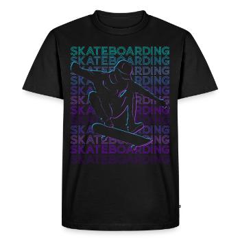 Skateboard Skateboard Skateboard Rétro - T-shirt Premium bio Homme - noir - Devant - Nico (187cm)