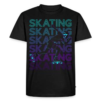 Ice Skating Skater Skate Retro - Men's Premium Organic T-Shirt - black - Front - Nico (187cm)